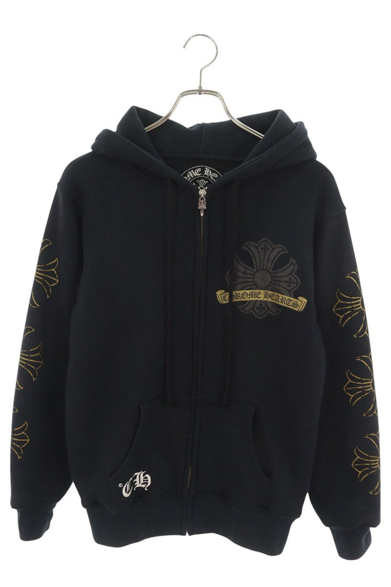 Chrome Hearts THRML HD ZIP Old Back Hoodie Black Size S