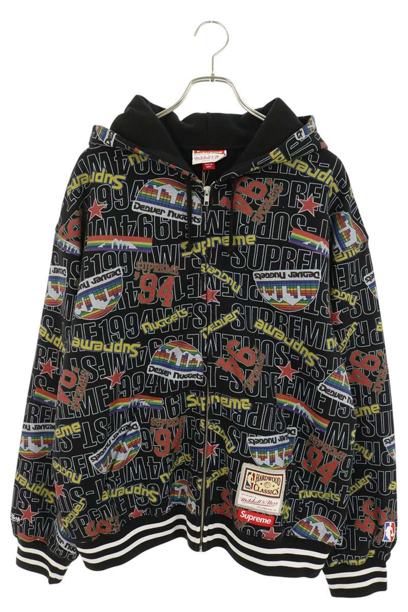 SUPREME x Mitchell & Ness NBA All-Over Hoodie Black Size L