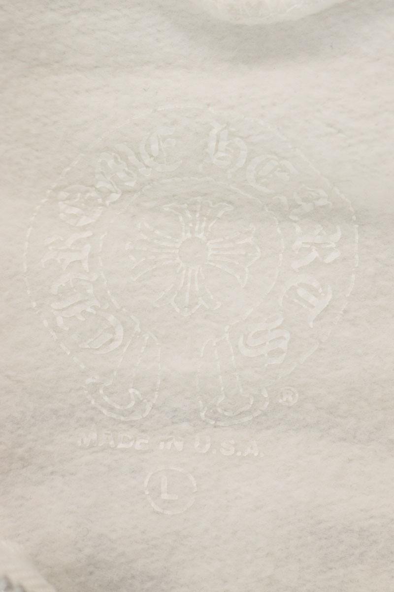 Chrome Hearts Back Horseshoe Print Zip Hoodie White Size L