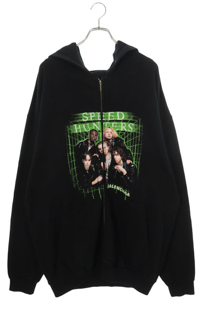 BALENCIAGA 19SS Speedhunters Zip Hoodie Black Cotton Size M