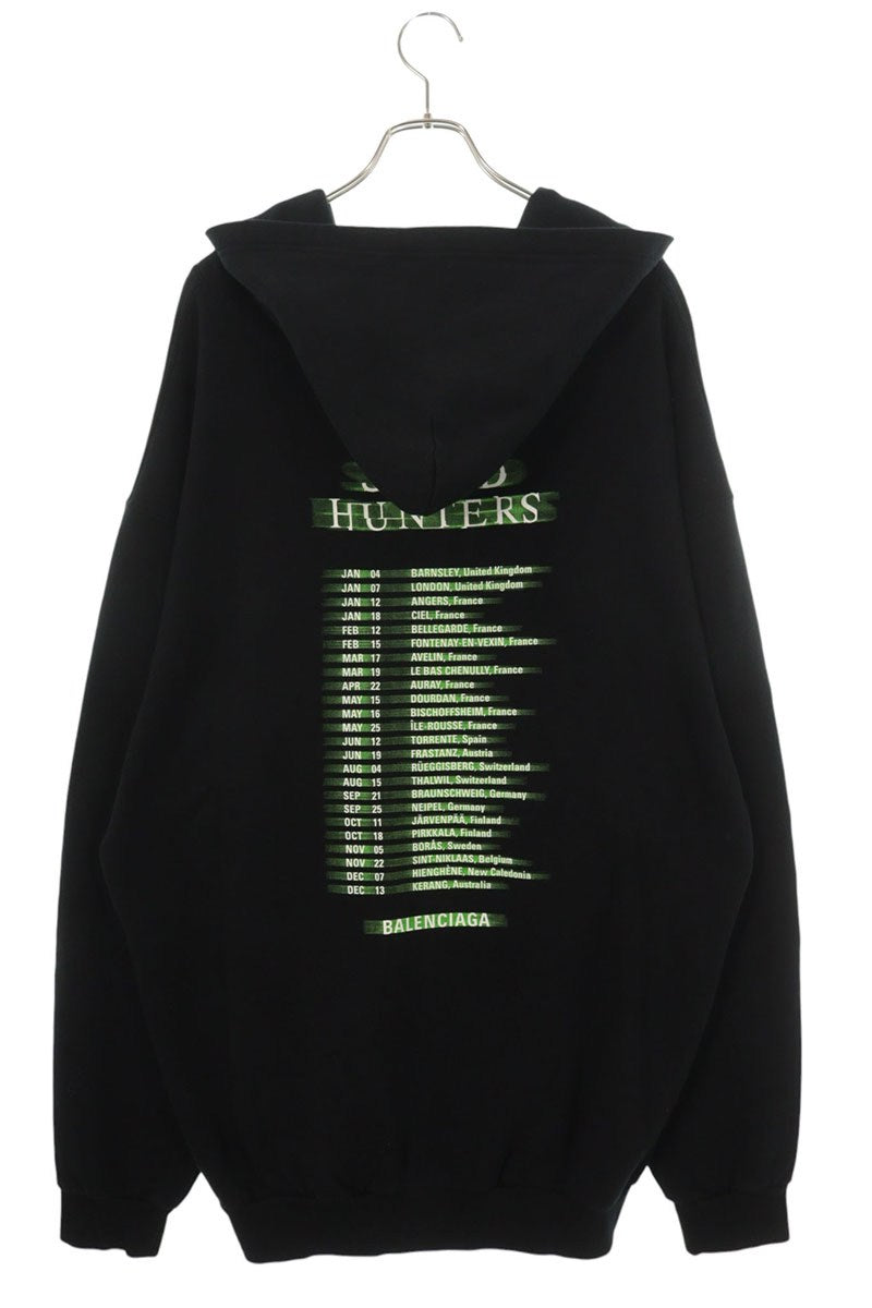 BALENCIAGA 19SS Speedhunters Zip Hoodie Black Cotton Size M