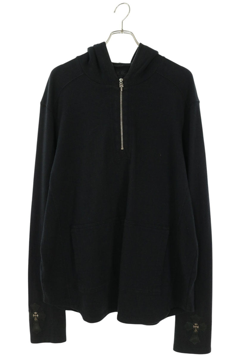 Chrome Hearts Y NOT Sleeve Cross Half-Zip Hoodie Size XXL