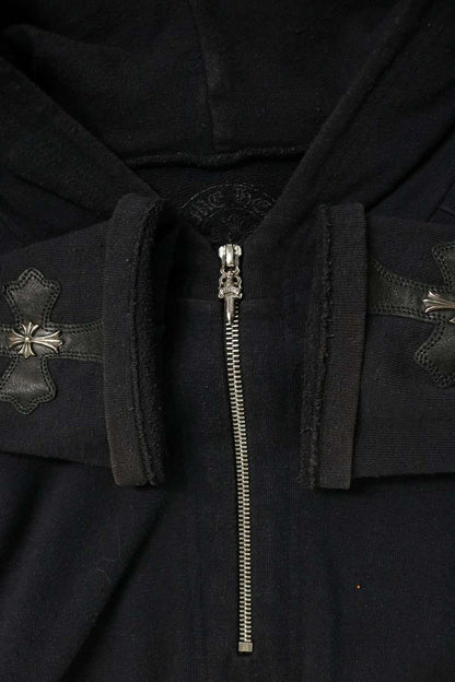 Chrome Hearts Y NOT Sleeve Cross Half-Zip Hoodie Size XXL