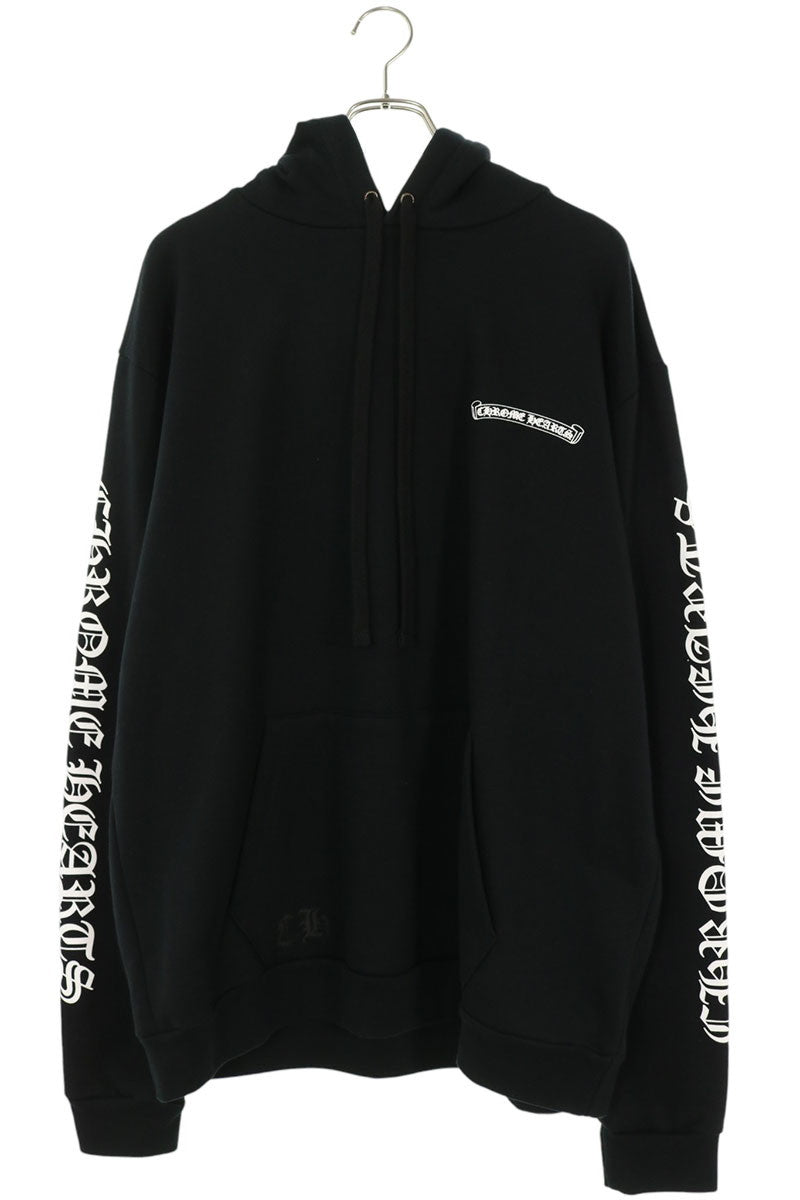 Chrome Hearts Back Label Logo Hoodie Black/White Size L