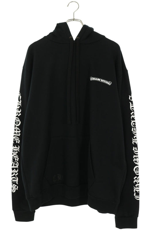 Chrome Hearts Back Label Logo Hoodie Black/White Size L