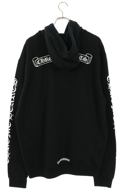 Chrome Hearts Back Label Logo Hoodie Black/White Size L