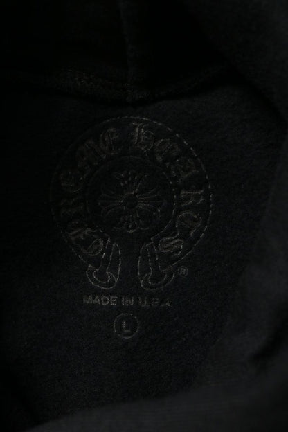 Chrome Hearts Back Label Logo Hoodie Black/White Size L
