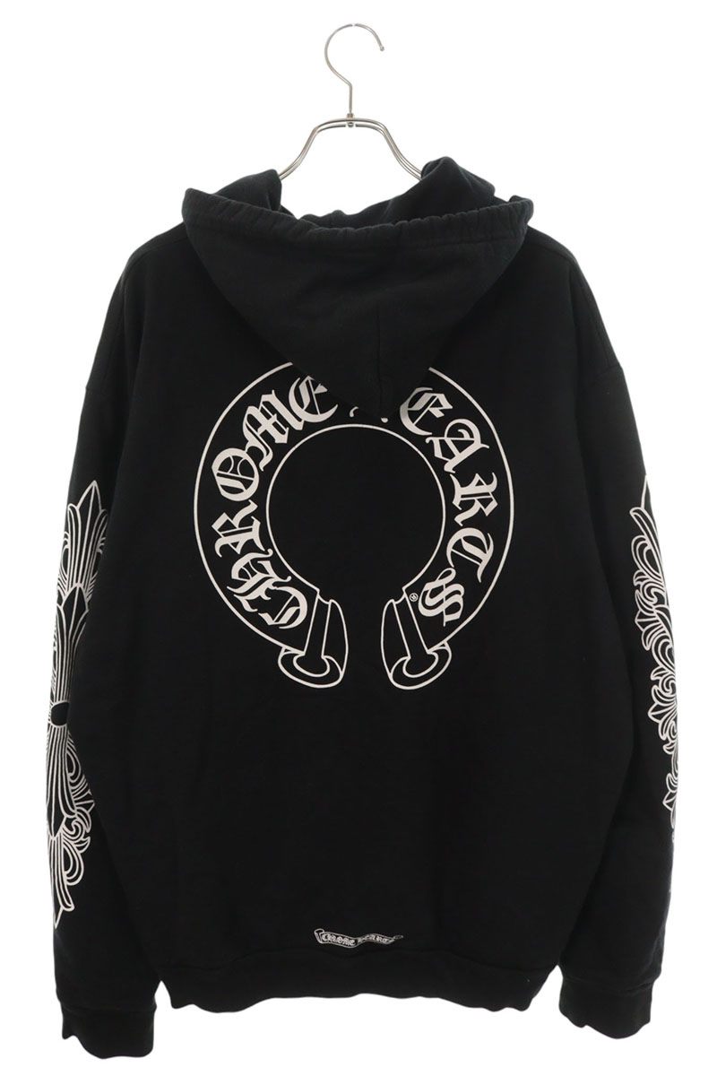 Chrome Hearts Floral Back Horseshoe Print Hoodie L Size L