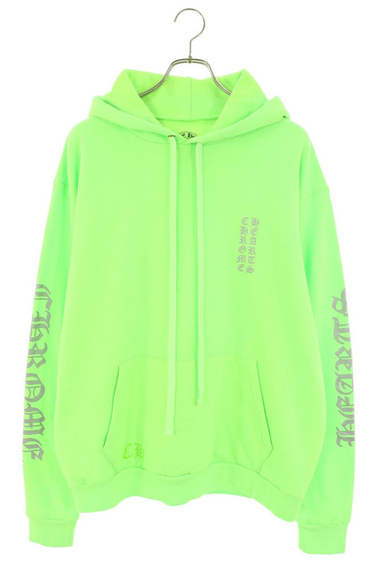 Chrome Hearts Sleeve Letter Print Hoodie Green Size M