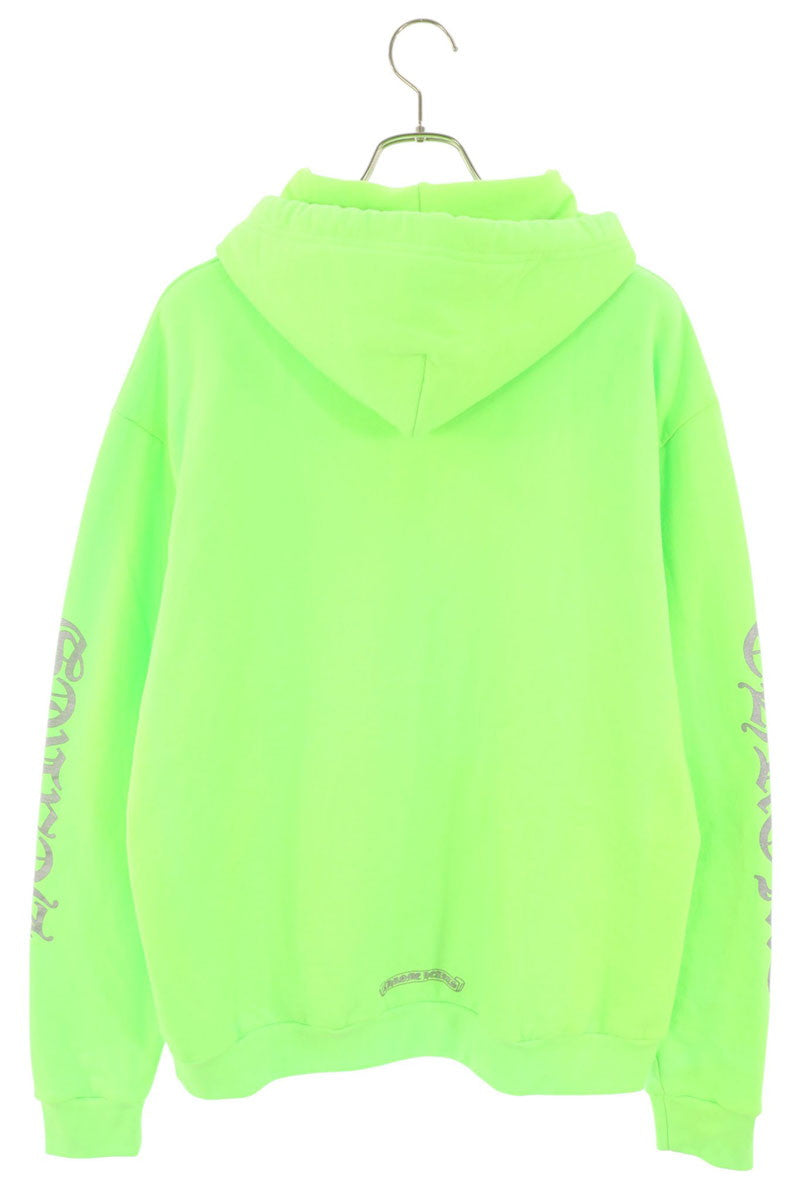 Chrome Hearts Sleeve Letter Print Hoodie Green Size M
