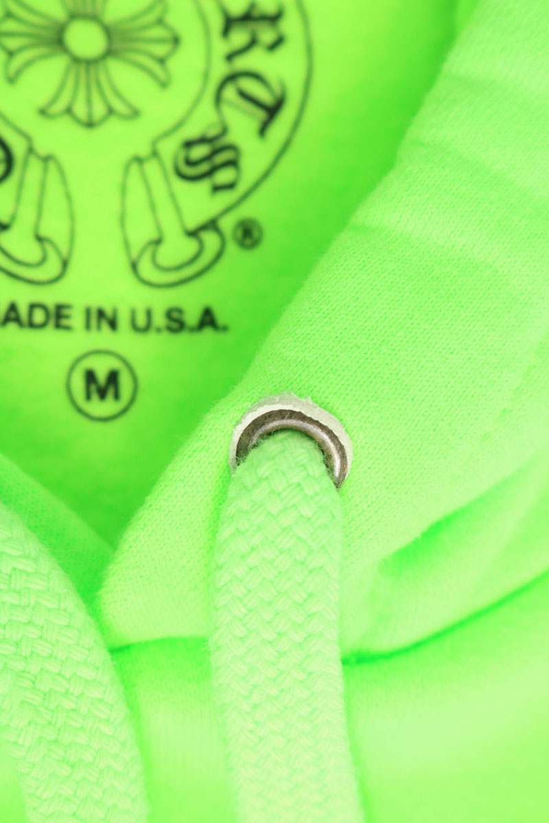 Chrome Hearts Sleeve Letter Print Hoodie Green Size M