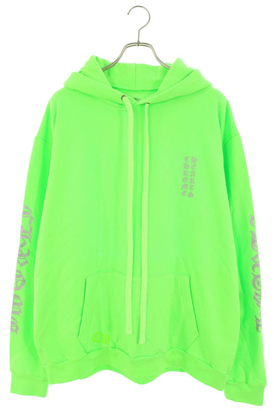 Chrome Hearts Sleeve Letter Print Hoodie Green Size L