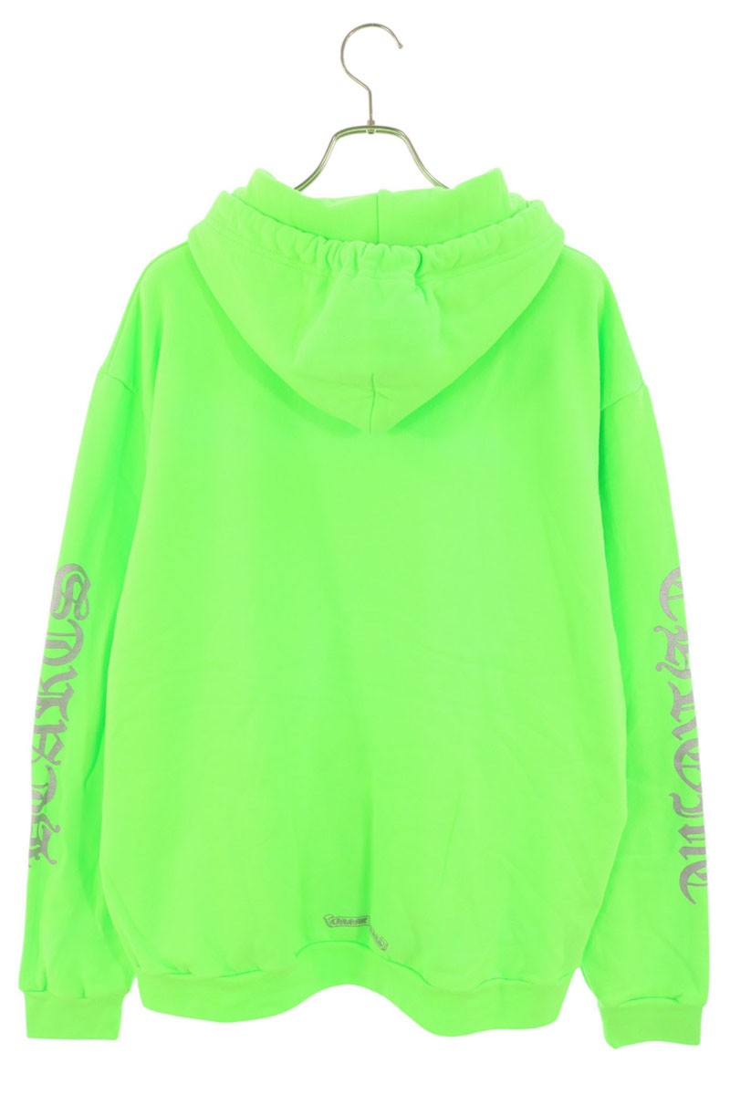 Chrome Hearts Sleeve Letter Print Hoodie Green Size L