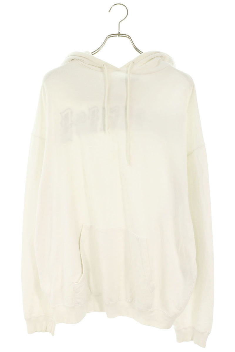 BALENCIAGA Back Tattoo Logo Embroidered Hoodie White Size XS
