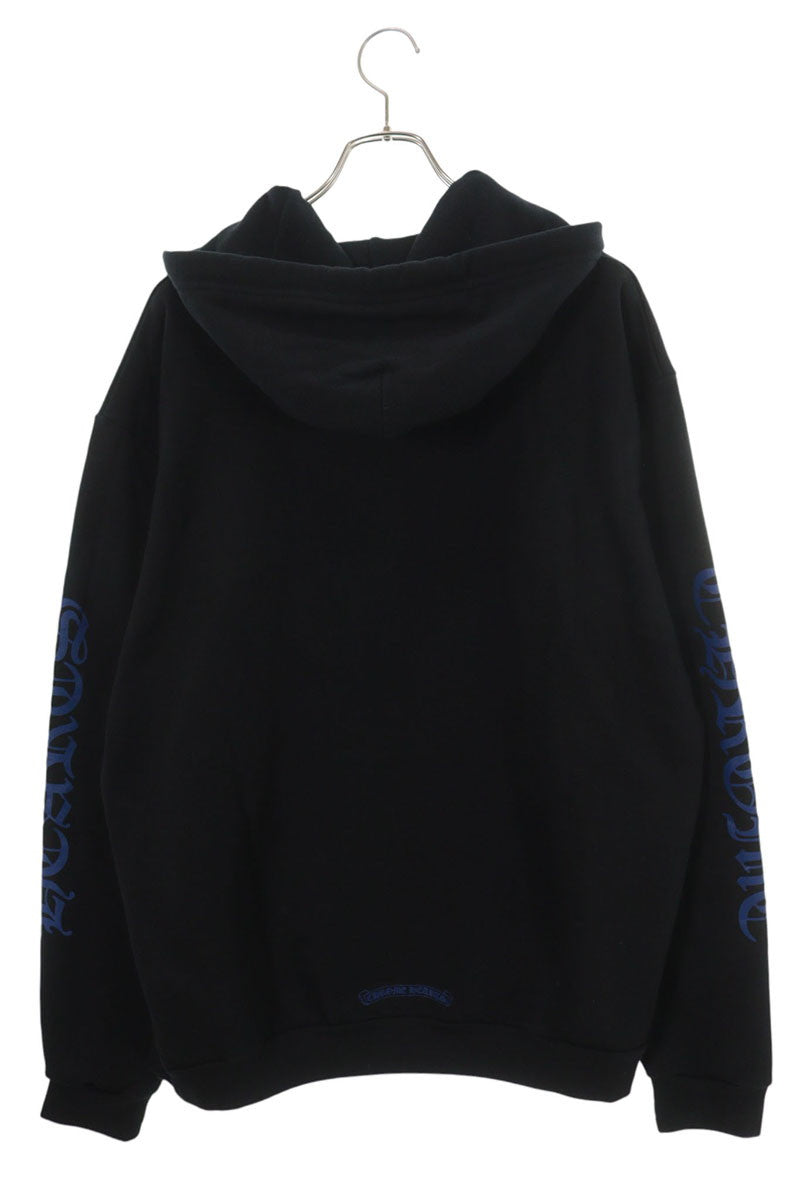 Chrome Hearts Vertical Logo Print Hoodie Black Size L