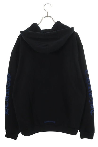 Chrome Hearts Vertical Logo Print Hoodie Black Size L
