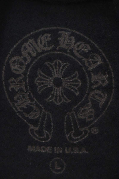 Chrome Hearts Vertical Logo Print Hoodie Black Size L