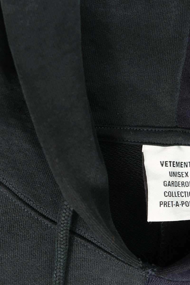 VETEMENTS Cof Cut-Up Blue Green Cotton Hoodie Size XS