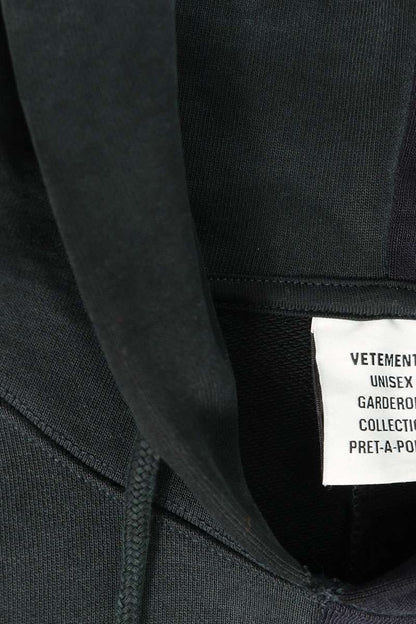 VETEMENTS Cof Cut-Up Blue Green Cotton Hoodie Size XS