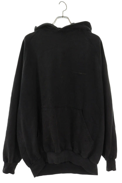 BALENCIAGA 22AW Tape Logo Print Hoodie Black Size 1
