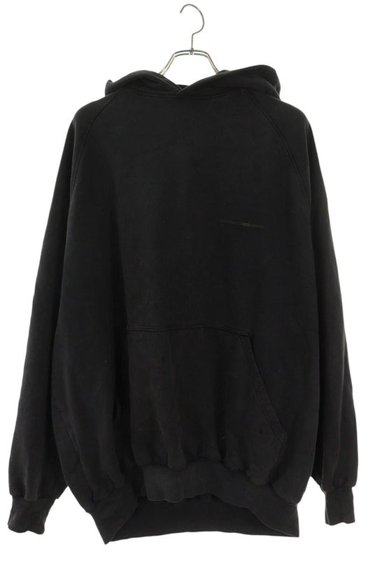 BALENCIAGA 22AW Tape Logo Print Hoodie Black Size 1