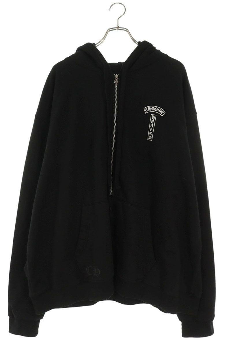 Chrome Hearts THRML HD ZIP Hoodie Black/Silver Size XXL
