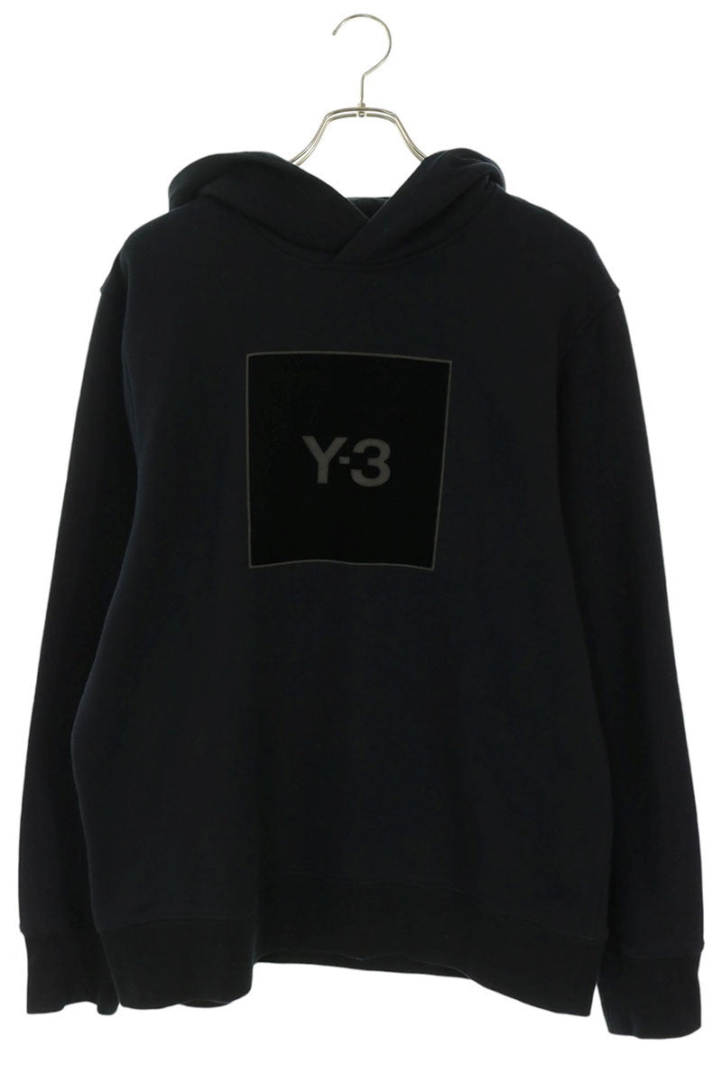 Y-3 Square Logo Pullover Hoodie Black Size M