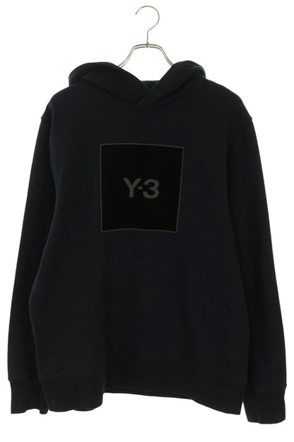 Y-3 Square Logo Pullover Hoodie Black Size M