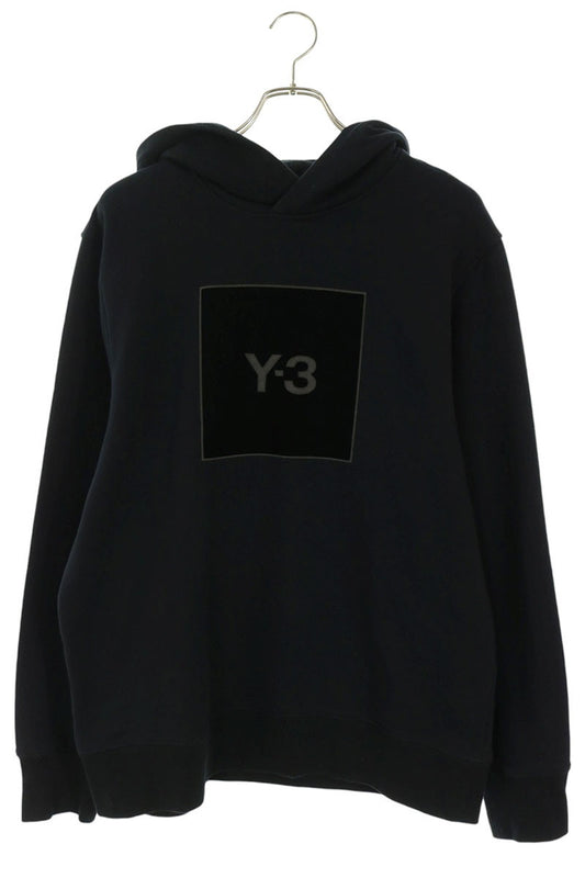 Y-3 Square Logo Pullover Hoodie Black Size M