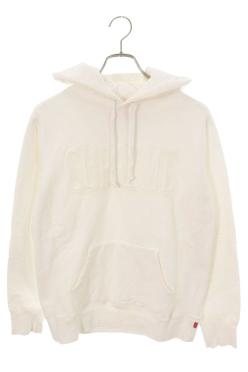 SUPREME 16AW Embroidered Outline Logo Hoodie White Size S