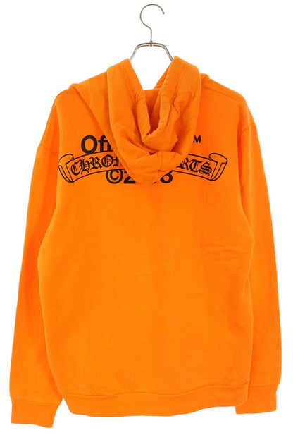 Chrome Hearts x Off-White Logo Back Hoodie Orange Size XL