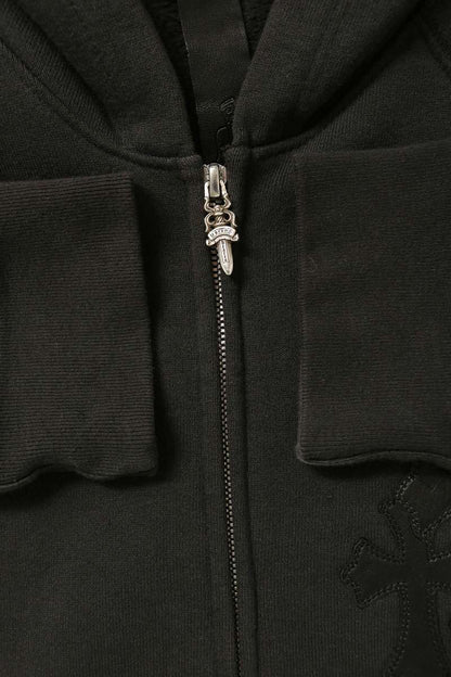 Chrome Hearts Y NOT ZIP GYN U PAPER JAM Patch Hoodie Size S