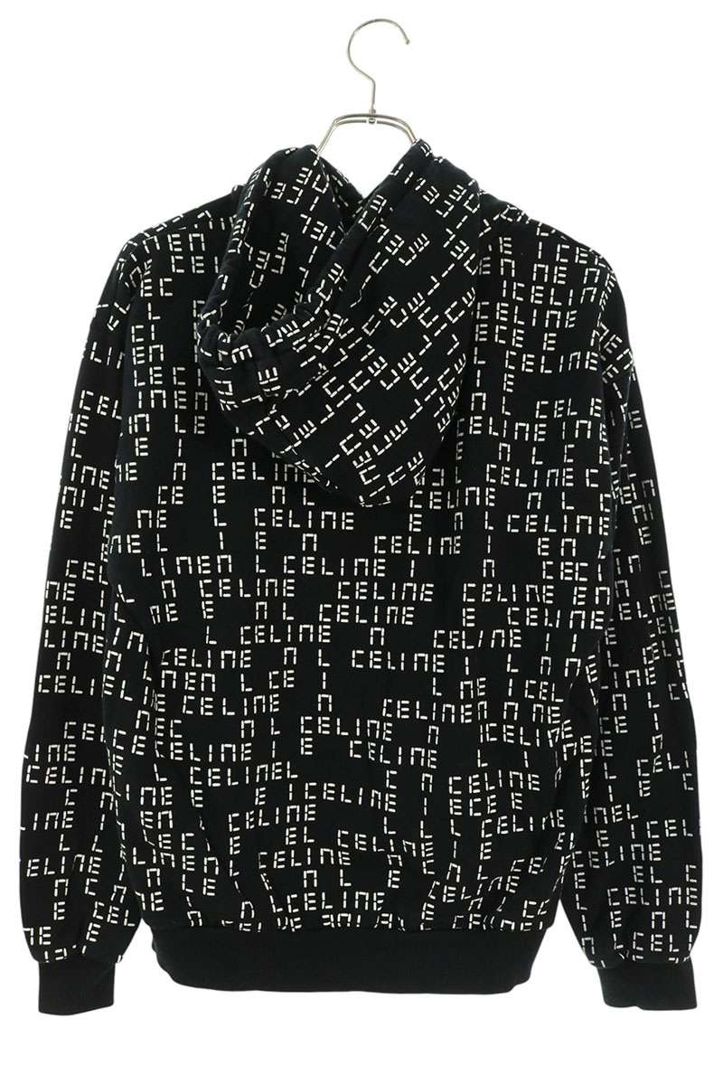 CELINE All-Over Logo Pullover Hoodie Black Size M