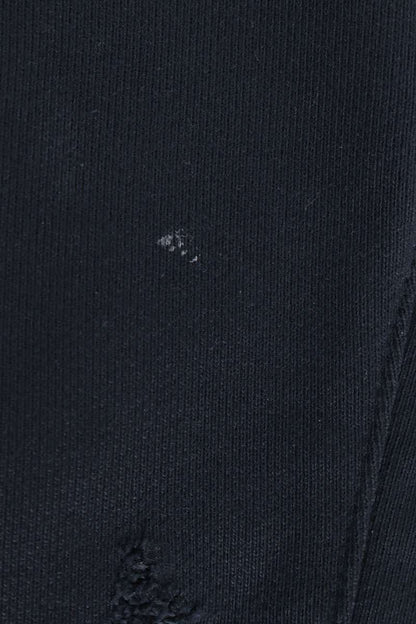 THUG CLUB 25SS Leather Flame Zip Hoodie Navy Size 4