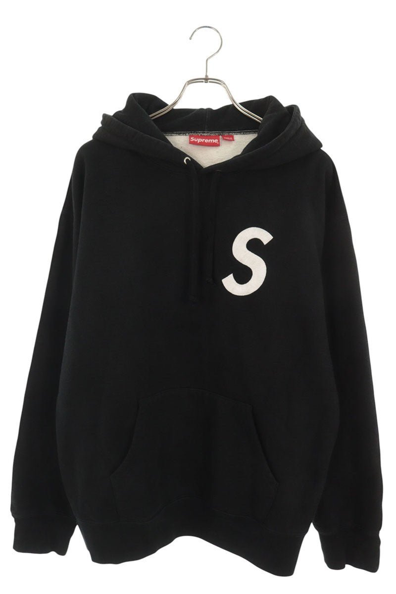 SUPREME 21AW S Logo Split Pullover Hoodie Black Size L
