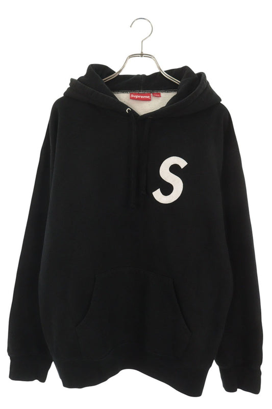 SUPREME 21AW S Logo Split Pullover Hoodie Black Size L