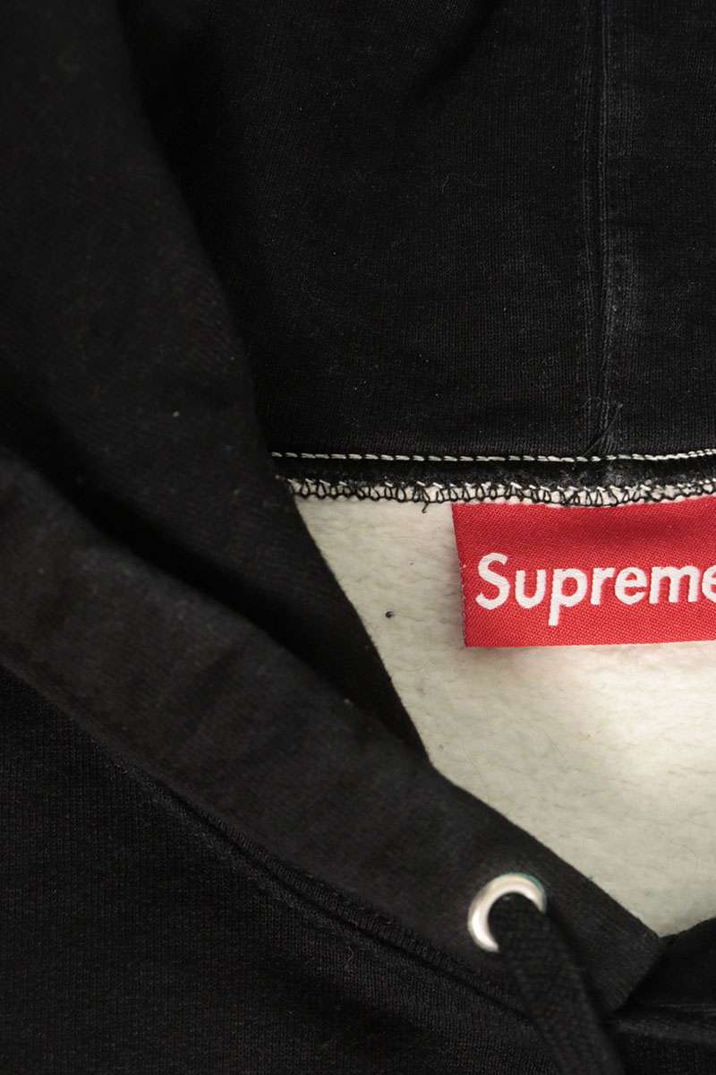 SUPREME 21AW S Logo Split Pullover Hoodie Black Size L