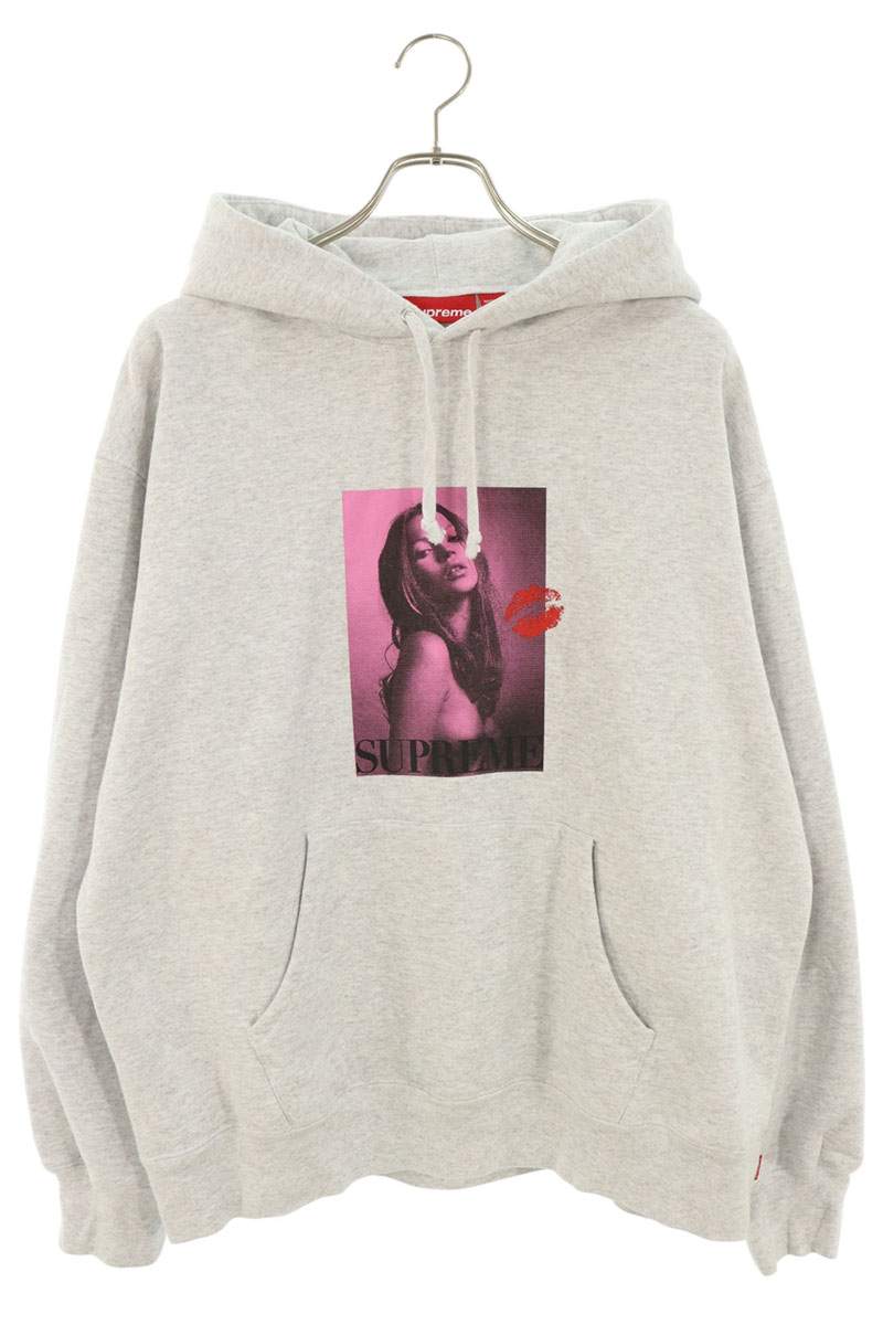 SUPREME 24AW Kate Moss Print Pullover Hoodie Gray Size L