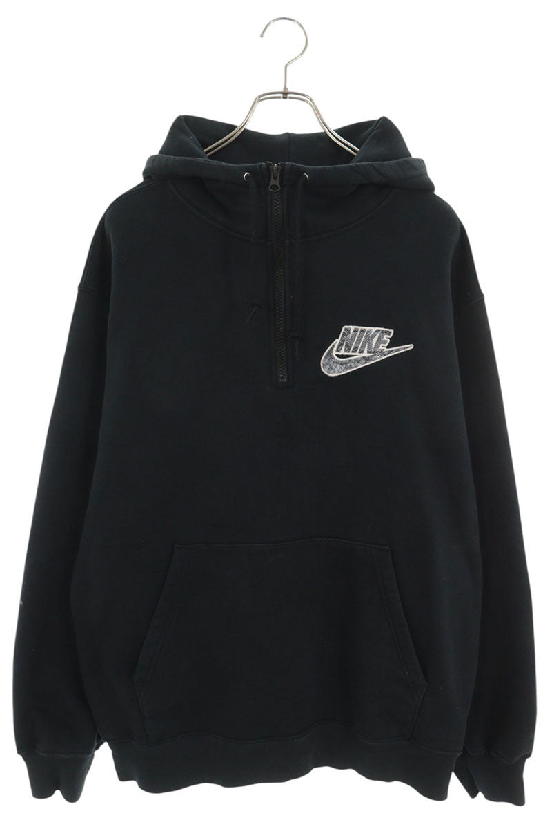 SUPREME 21SS Nike Half Zip Hooded Sweatshirt Black Size L