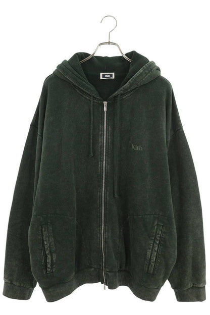KITH 25AW Washed Full Zip Nelson Hoodie Green Size XXL