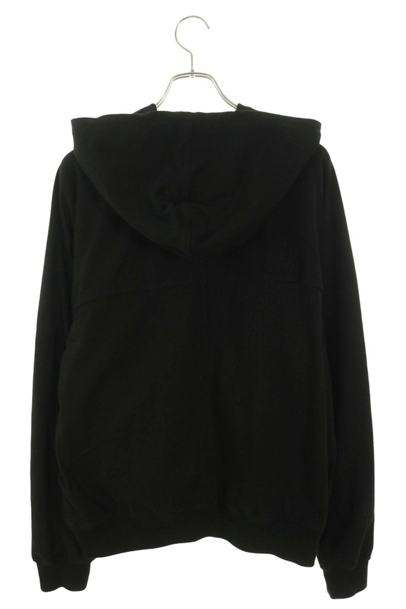 Rick Owens Black Cotton Zip-Up Hoodie Size S