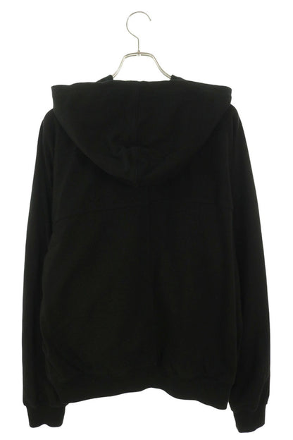 Rick Owens Black Cotton Zip-Up Hoodie Size S
