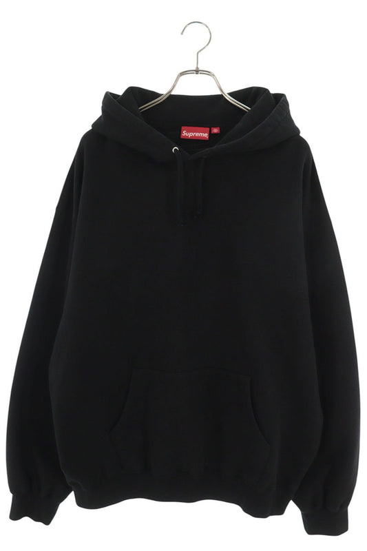 SUPREME 23AW Satin Applique Hooded Sweatshirt Black Size XL