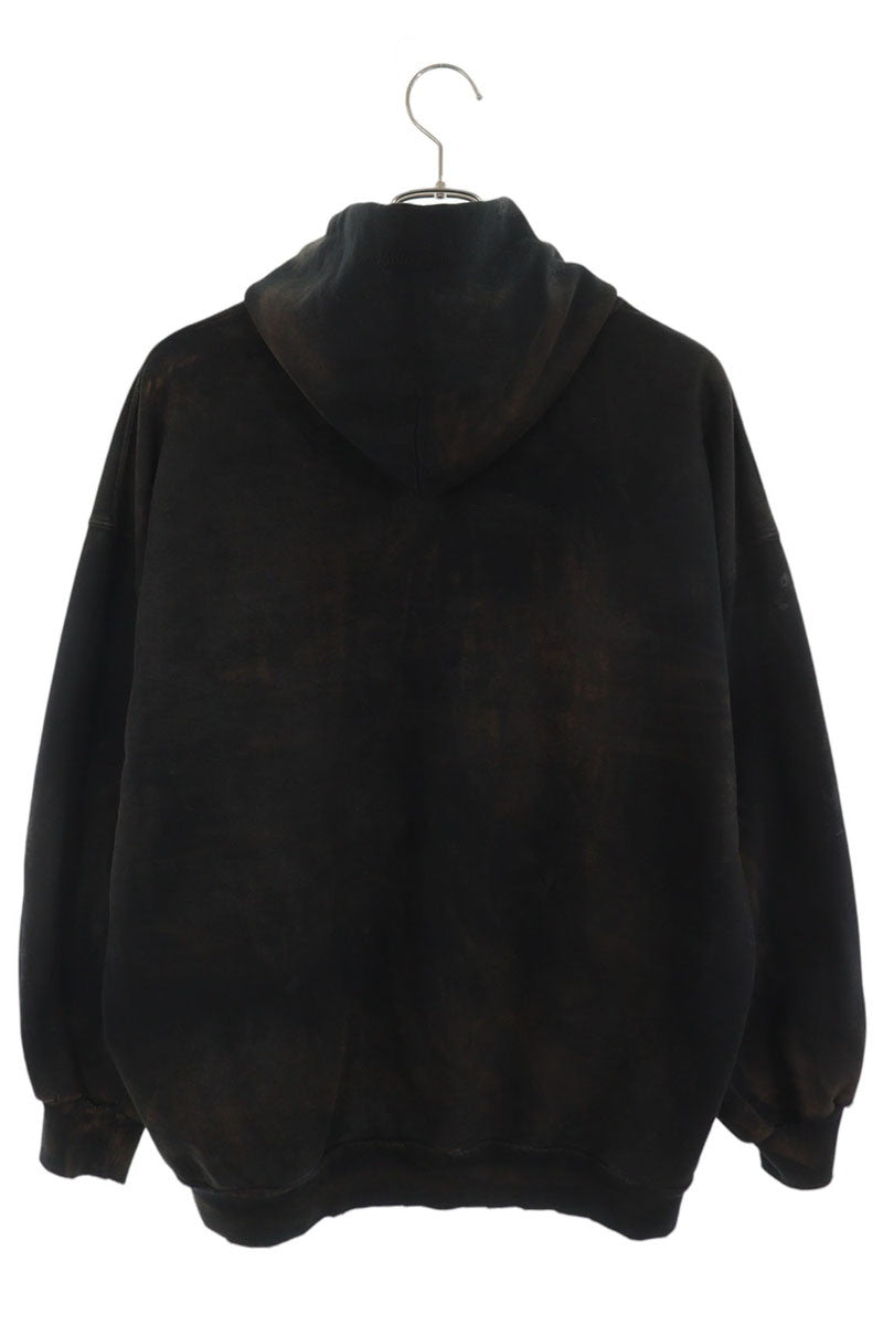BALENCIAGA 23SS Mud Processed Zip Hoodie Black Size M