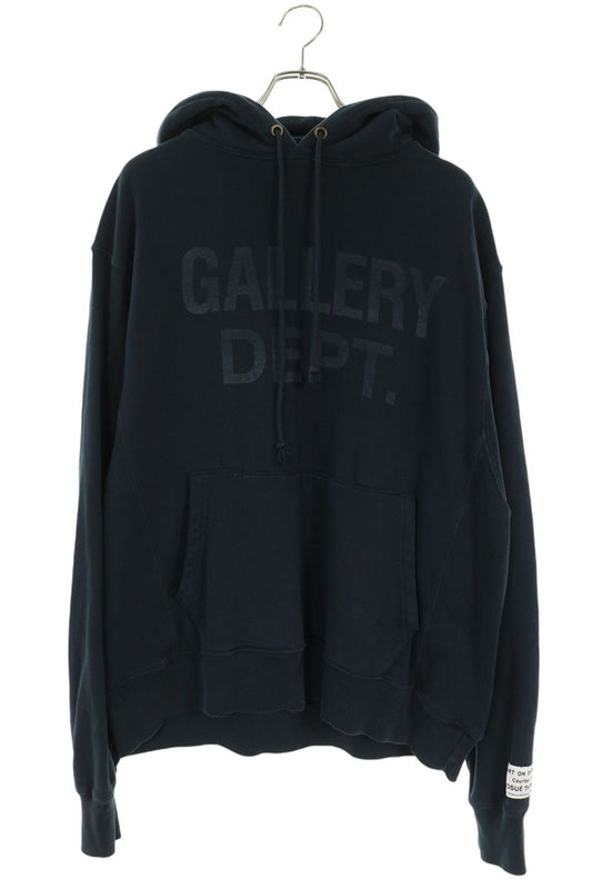 GALLERY DEPT Tonal Logo Print Pullover Hoodie Navy Size XL