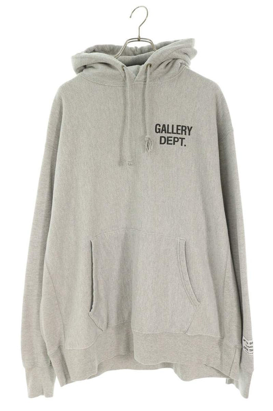 GALLERY DEPT Chest Logo Print Pullover Hoodie Gray Size XL