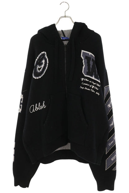 OFF-WHITE Moon Verse Knit Zip Hoodie Black Size L
