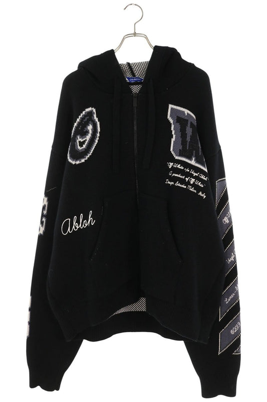 OFF-WHITE Moon Verse Knit Zip Hoodie Black Size L