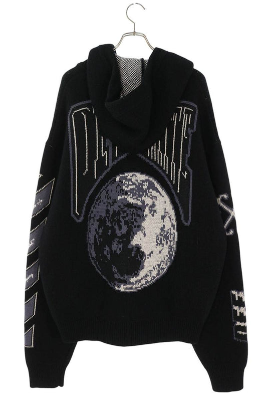 OFF-WHITE Moon Verse Knit Zip Hoodie Black Size L