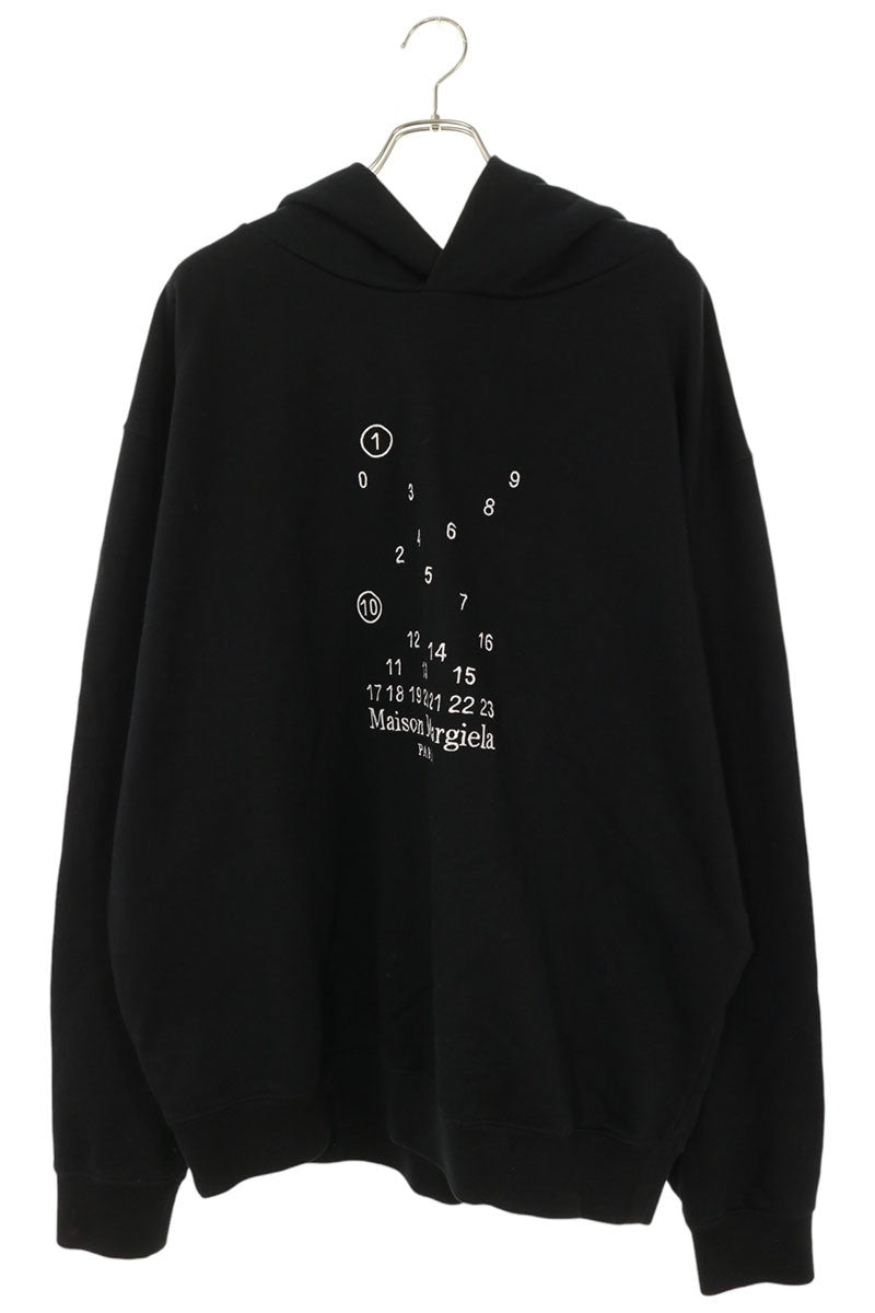 Maison Margiela Front Logo Embroidered Hoodie Black Size M